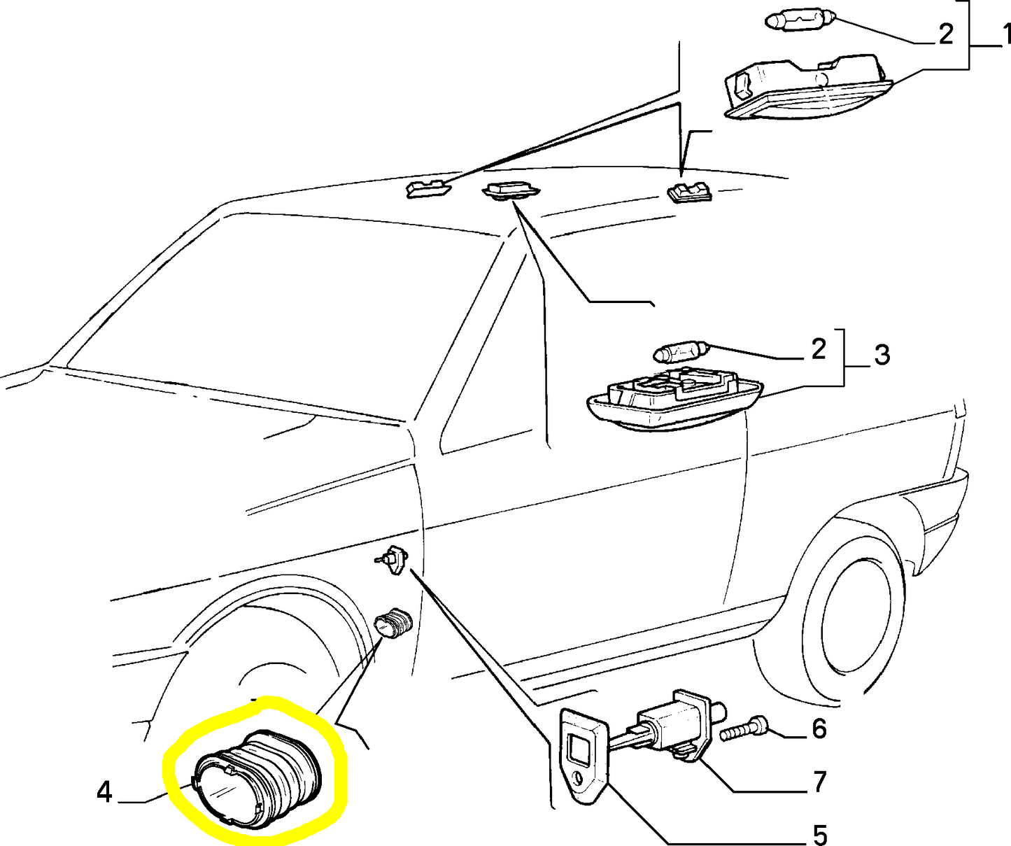 Autobianchi Y10 Cuffia Passacavi Anteriore Nuova Originale 7727347