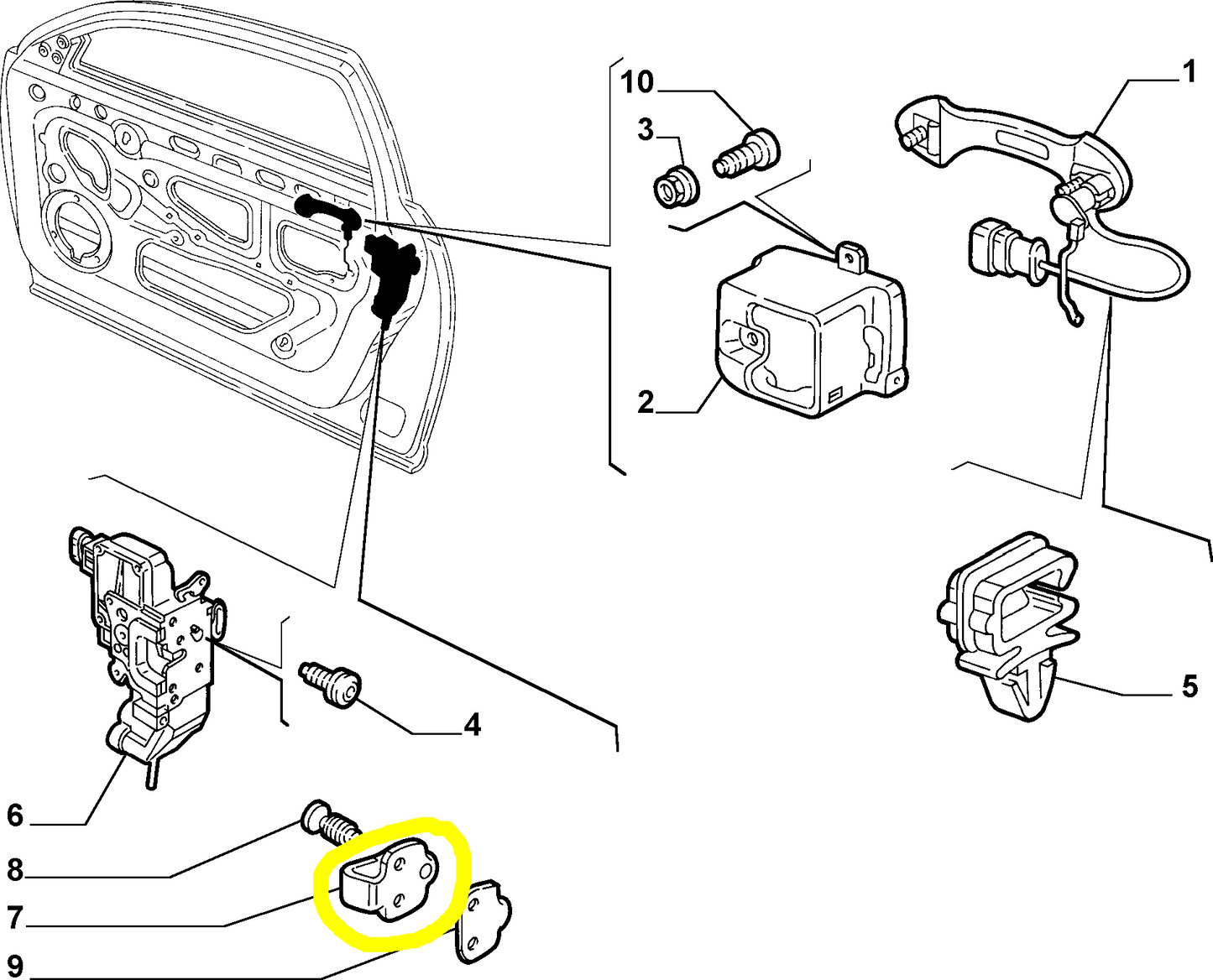 Lancia Thesis Front and Rear Door Striker Plate New Original 51731577 60678547