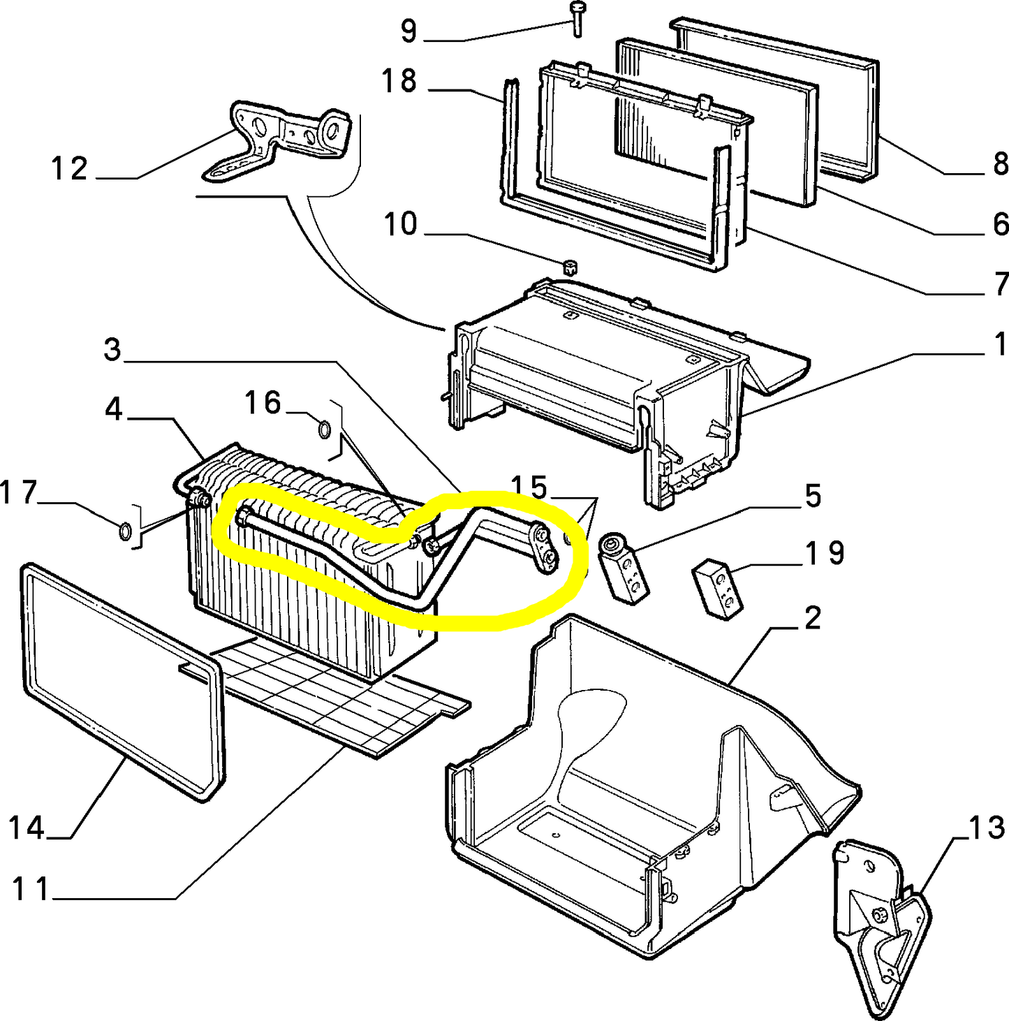 Lancia K Alfa Romeo 166 Tubi Evaporatore Condizionatore Nuovo Originale 46722528 60815117