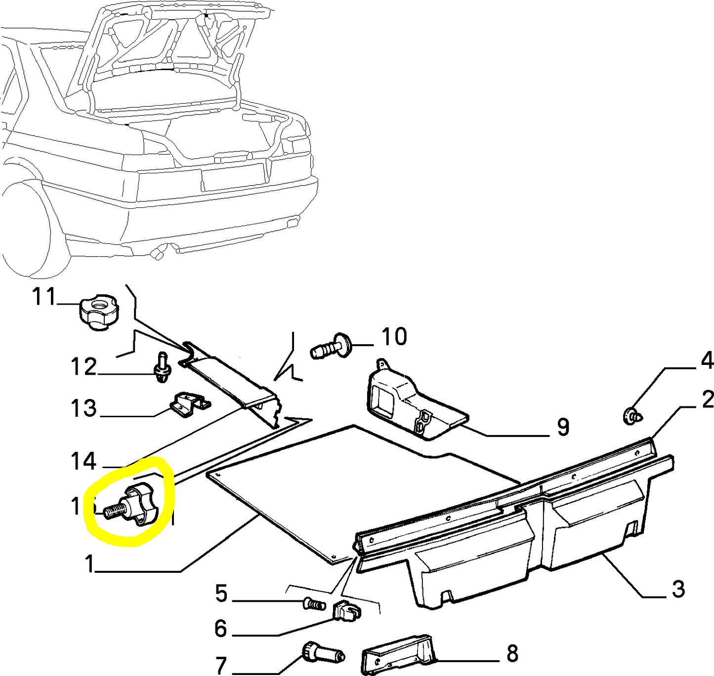 Alfa Romeo 164 Pomello Vite Rivestimento Vano Bagagliaio Nuovo Originale 60605369 60817034