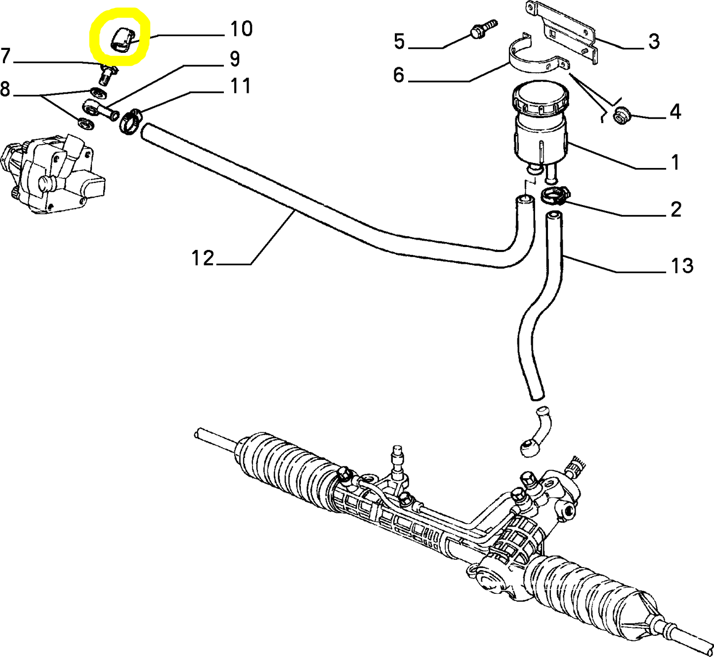 Lancia Dedra 1800 e 2000 Boccola Pompa Servosterzo Nuova Originale 7712178
