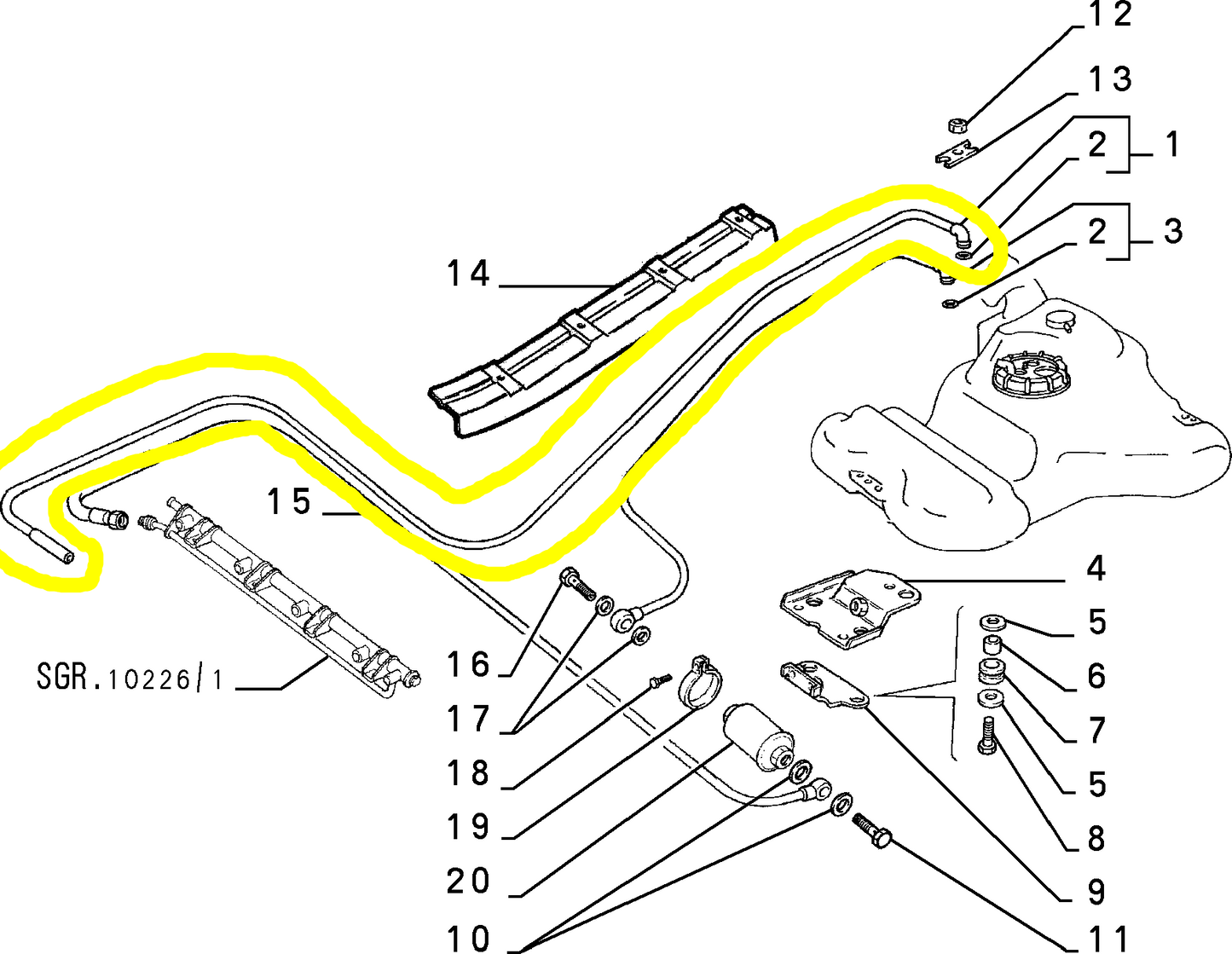 Lancia Dedra 2000 Integrale Tubo Flessibile Serbatoio Carburante Nuovo Originale 7750608