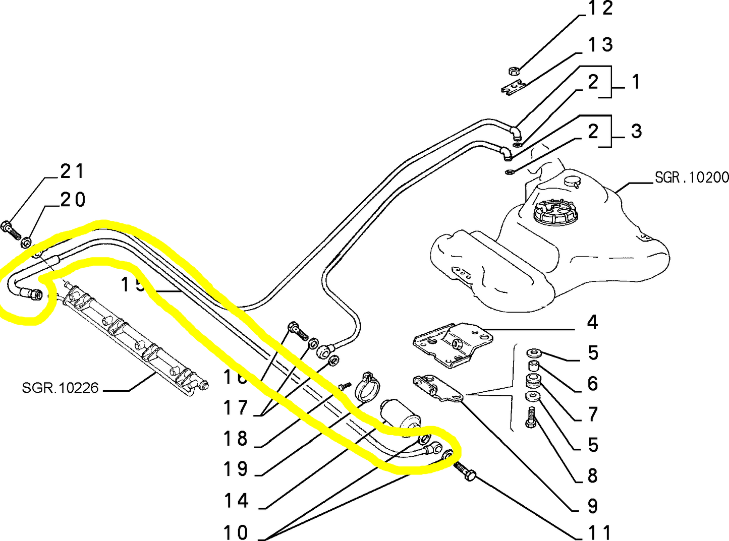 Lancia Delta e Dedra Tubo Filtro Benzina Nuovo Originale 7766151