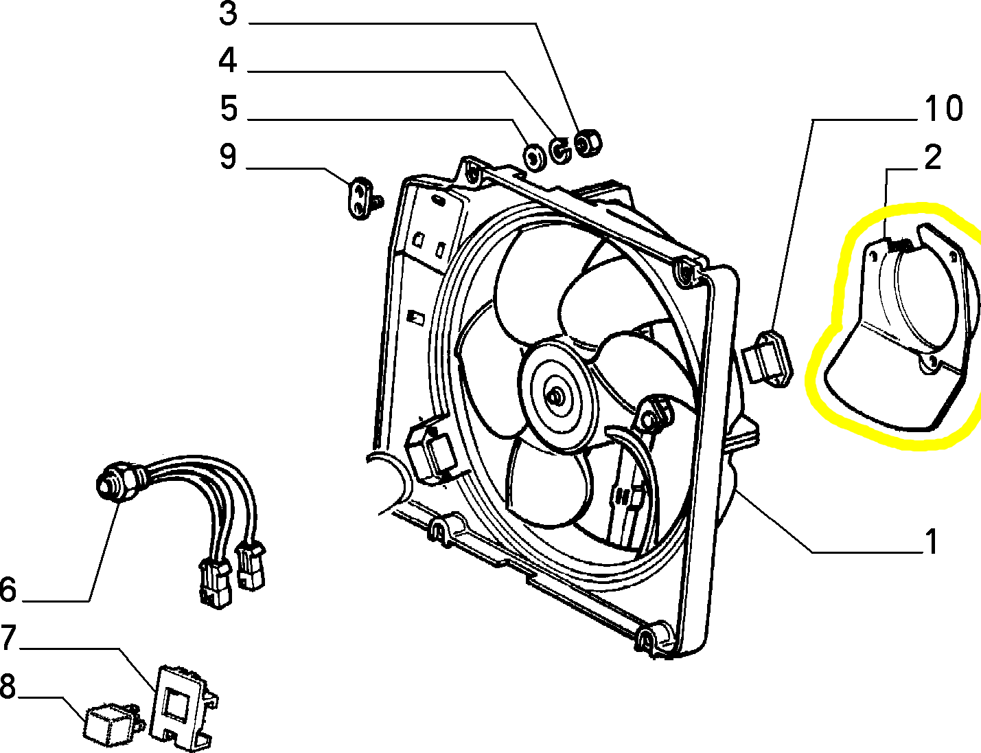 Lancia Thema Electric Fan Protection New Original 82443947 82441197