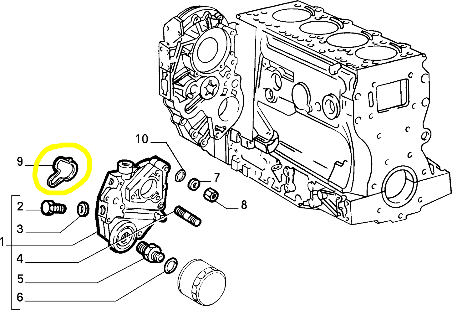Lancia Thema TD Fiat Croma Engine Oil Pump Cover Seal Gasket New Original 98479977 5893406