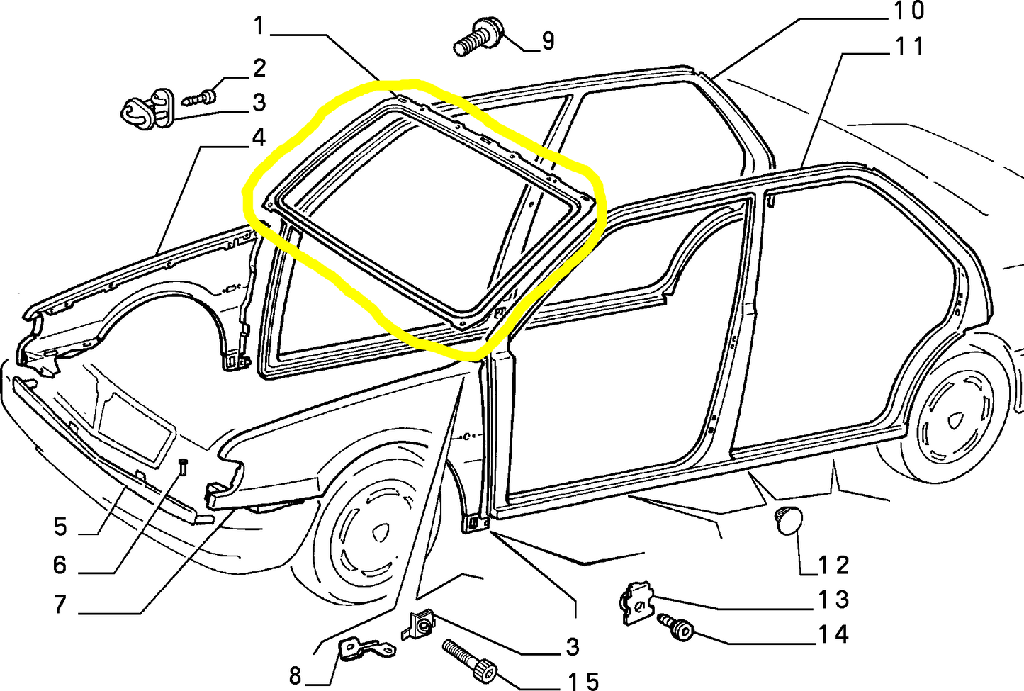 Lancia Delta e Dedra Telaio Parabrezza Nuovo Originale 92331195 46422883