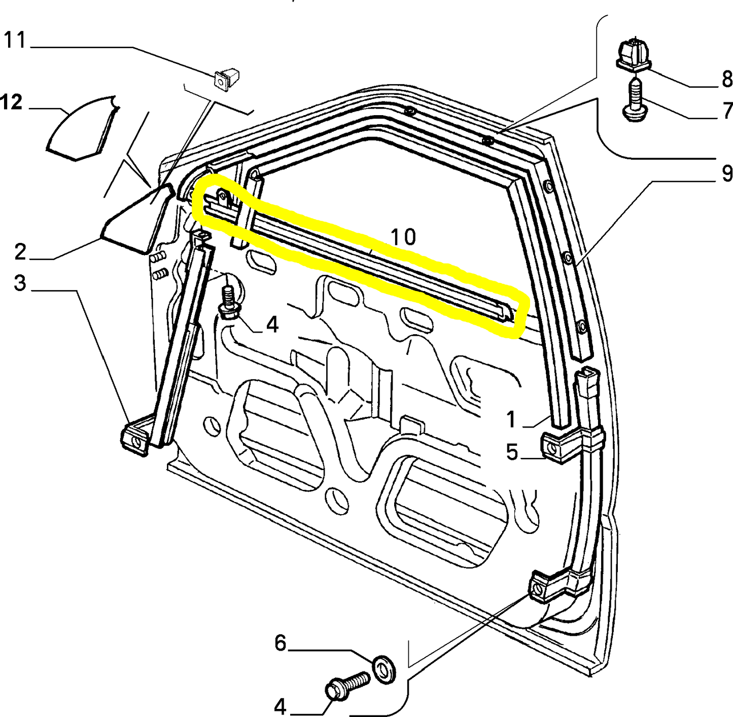 Lancia K Modanatura Esterna Raschiavetro Porta Portiera Sportello Anteriore Sinistro Nuova Originale 7797085 7779547