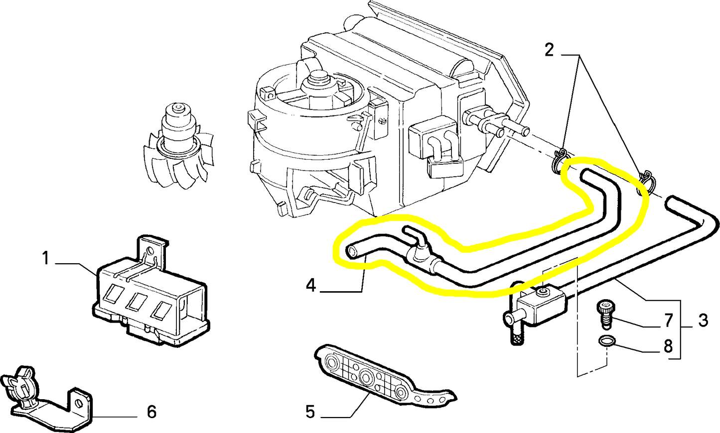 Autobianchi Y10 Tubo Flessibile Impianto Aria Condizionata Nuovo Originale 7759026 7745141