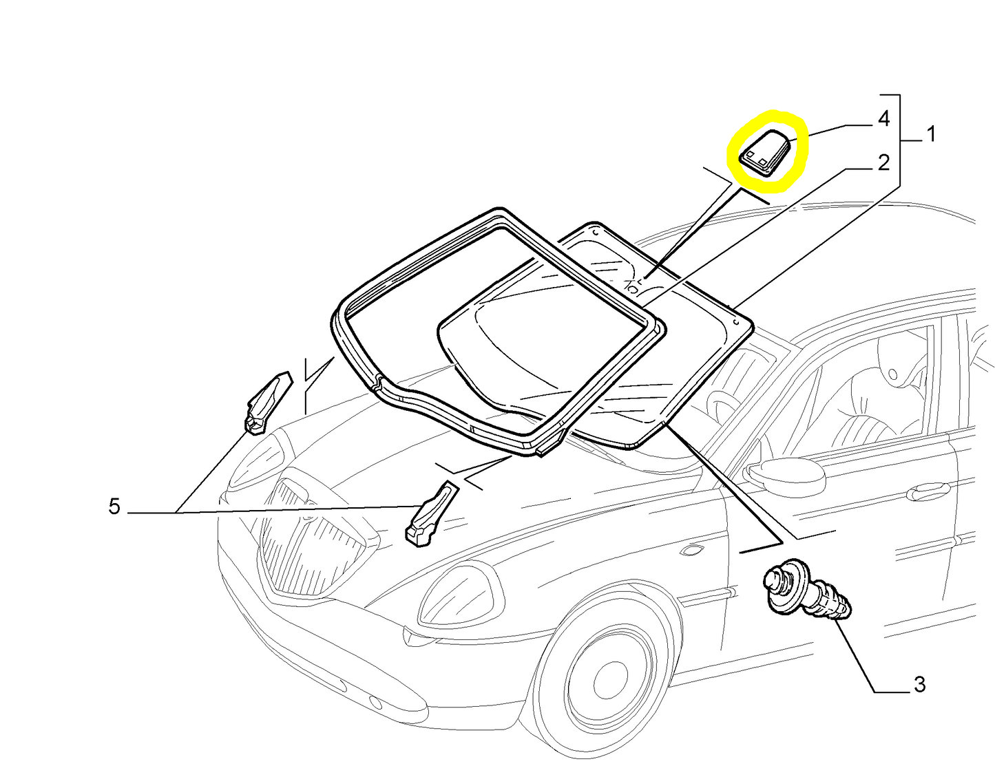 Lancia Thesis Piastrina Fissaggio Specchietto Retrovisore Interno Nuova Originale 7734470 60810710