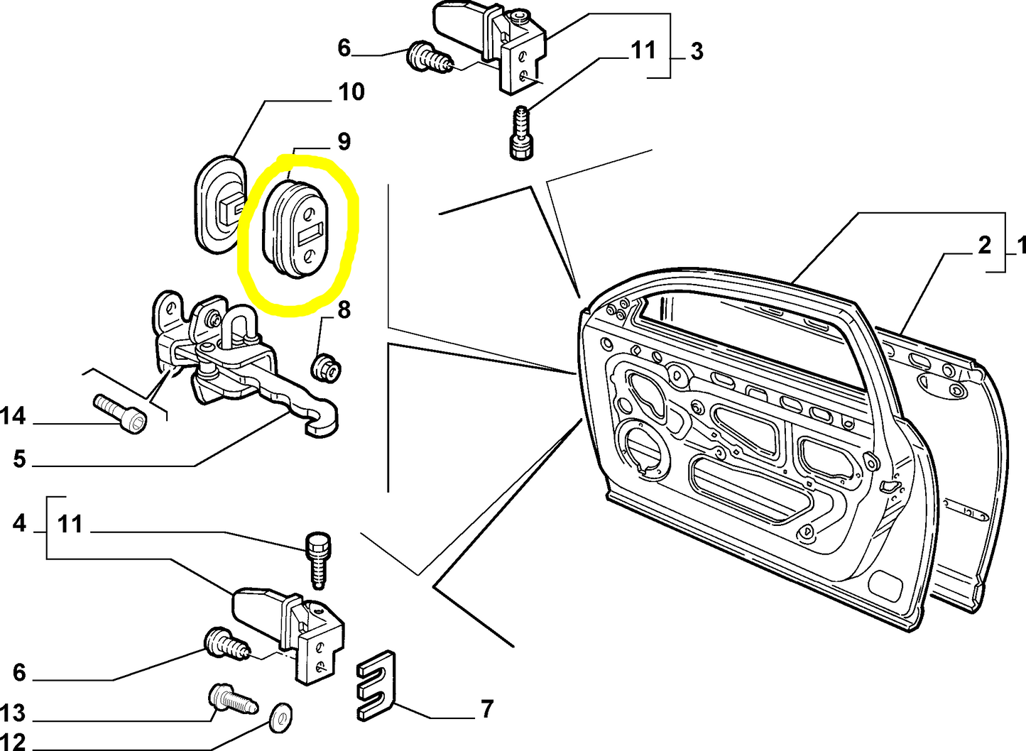 Lancia Thesis Front Door Check Seal Gasket New Original 51748382 60680020