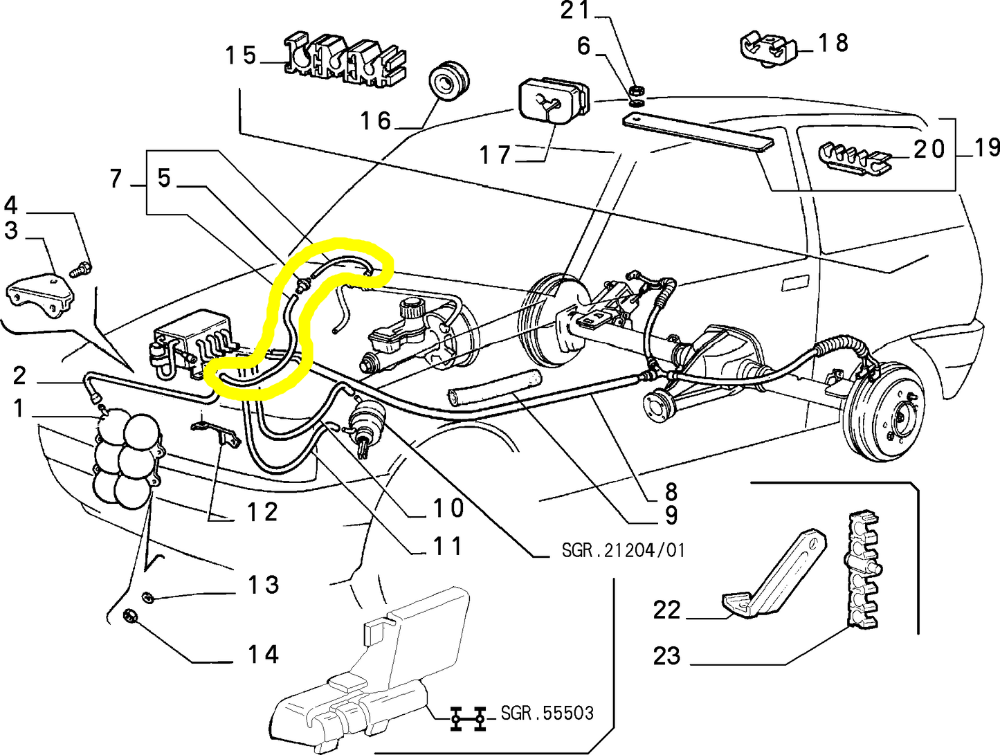 Autobianchi Y10 4WD Tubo Flessibile Inserimento Trazione Integrale Nuovo Originale 7753330