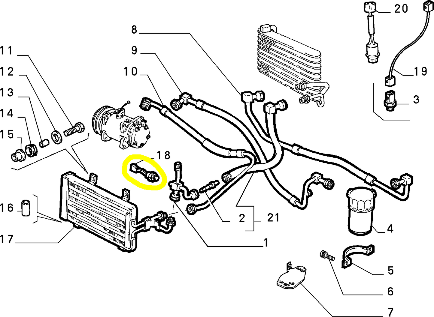 Lancia Dedra Integrale Air Conditioning System Solenoid Valve New Original 7751761 7612038