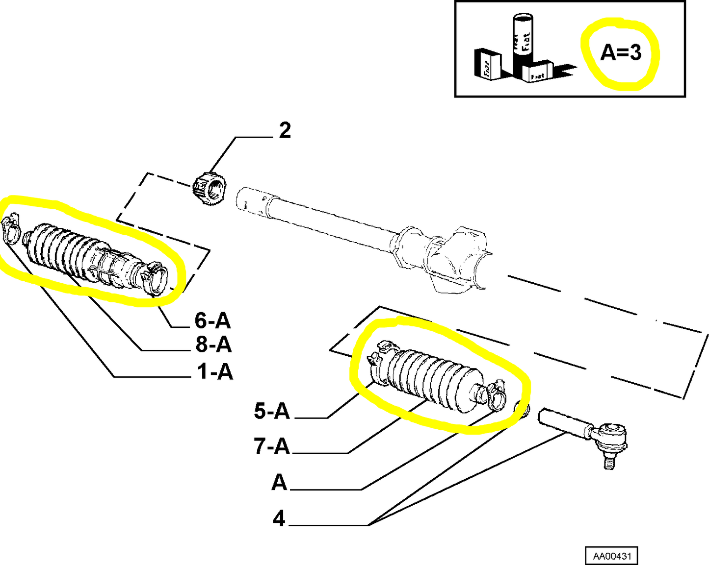 Autobianchi Y10 Lancia Delta R86 Cuffia Scatola Sterzo Nuova Originale 9939574