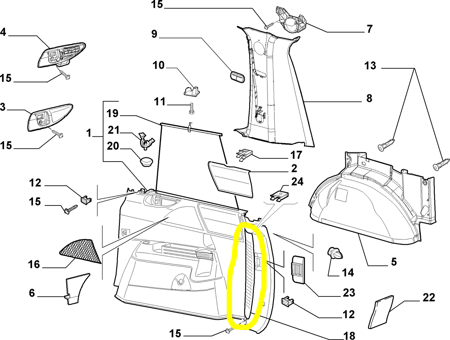 Lancia Phedra Fiat Ulysse Griglia Sinistra Vano Bagagliaio Nuova Originale 9467007080
