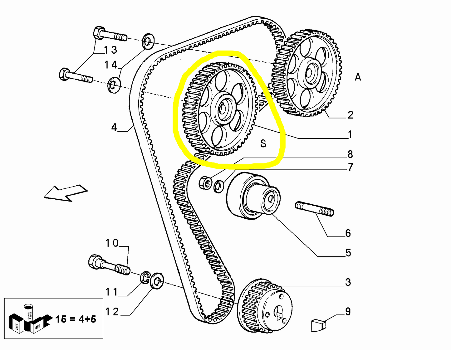 Lancia Thema 16V e K Ingranaggio Condotto Distribuzione Lato Scarico Nuovo Originale 7737119 7708967