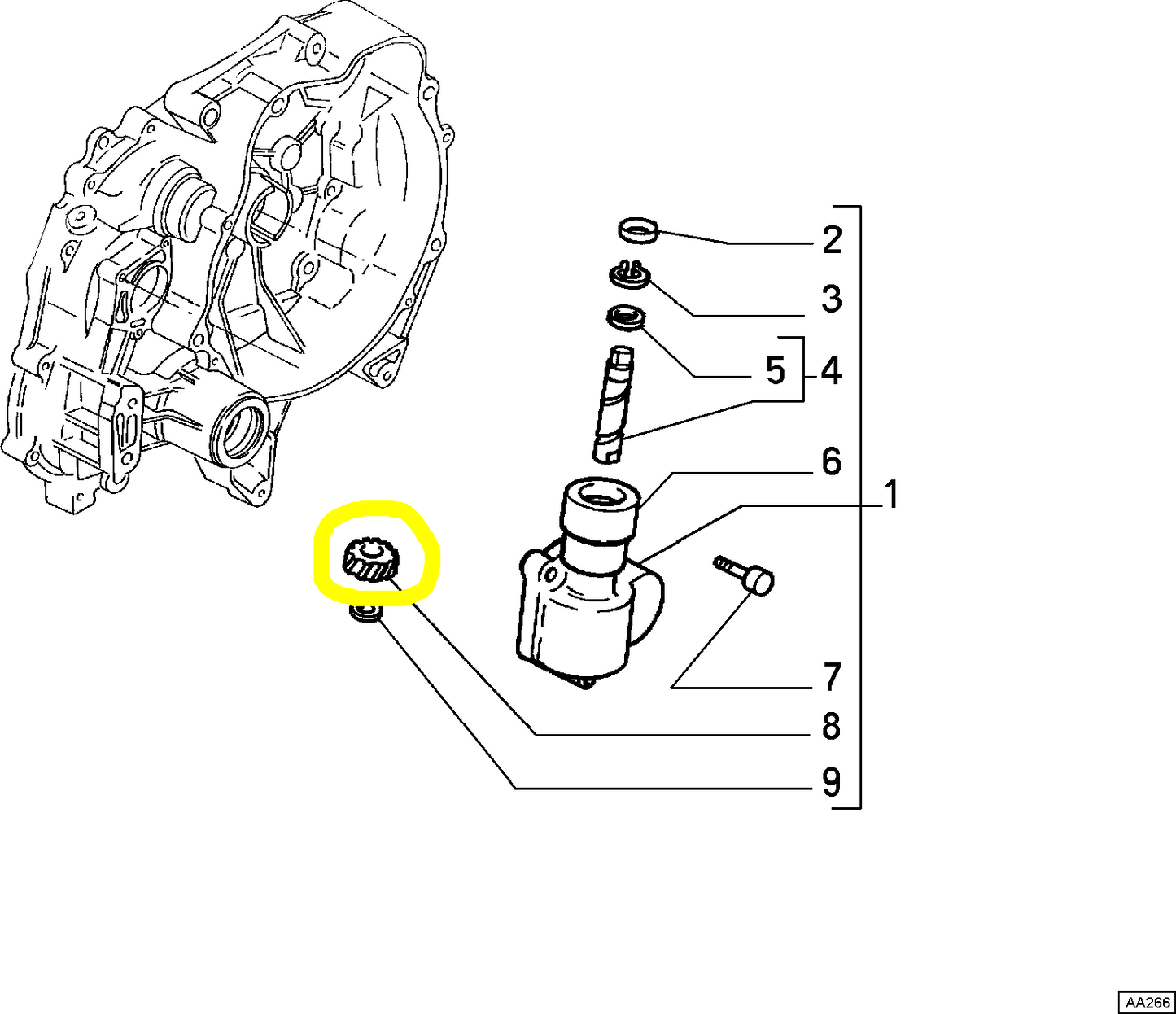 Autobianchi Y10 1000 and 1100 Automatic Gearbox Miter Gearing New Original 9942670