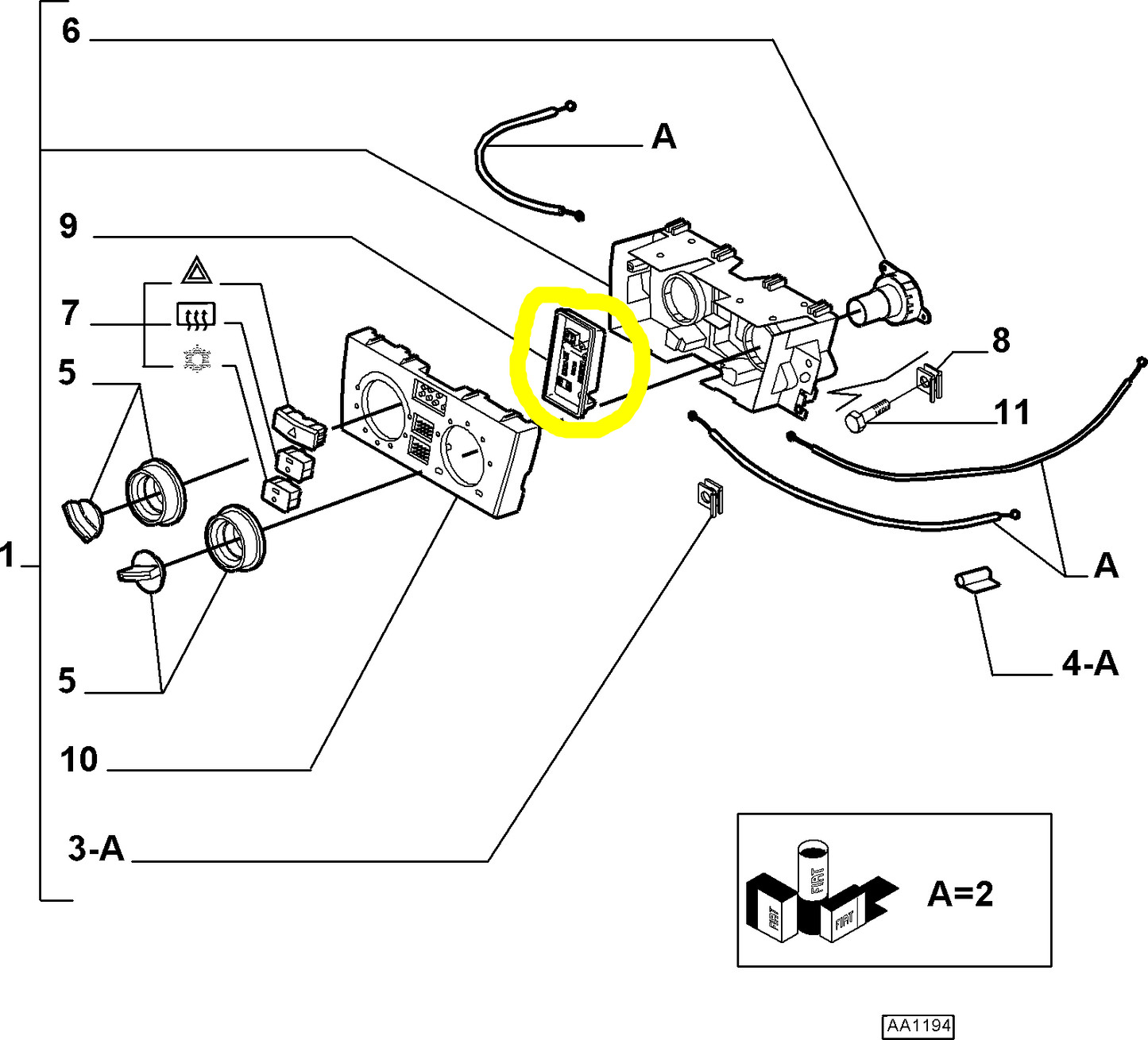Lancia Musa Fiat Idea Circuito Stampato Comandi Riscaldamento e Ventilazione Nuovo Originale 77364177