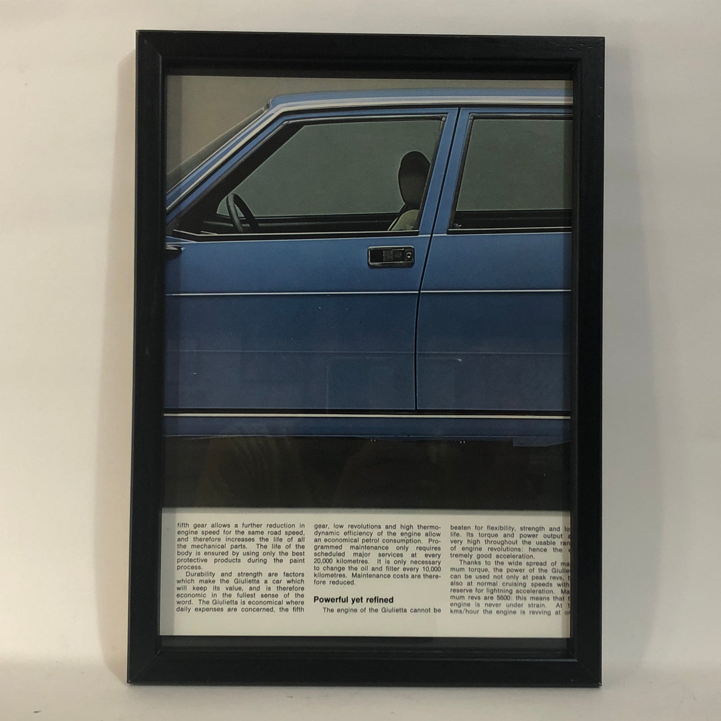 Alfa Romeo, Quadro Brochure Alfa Romeo Giulietta Art Work Blu - Raggi's Collectibles' Automotive Art