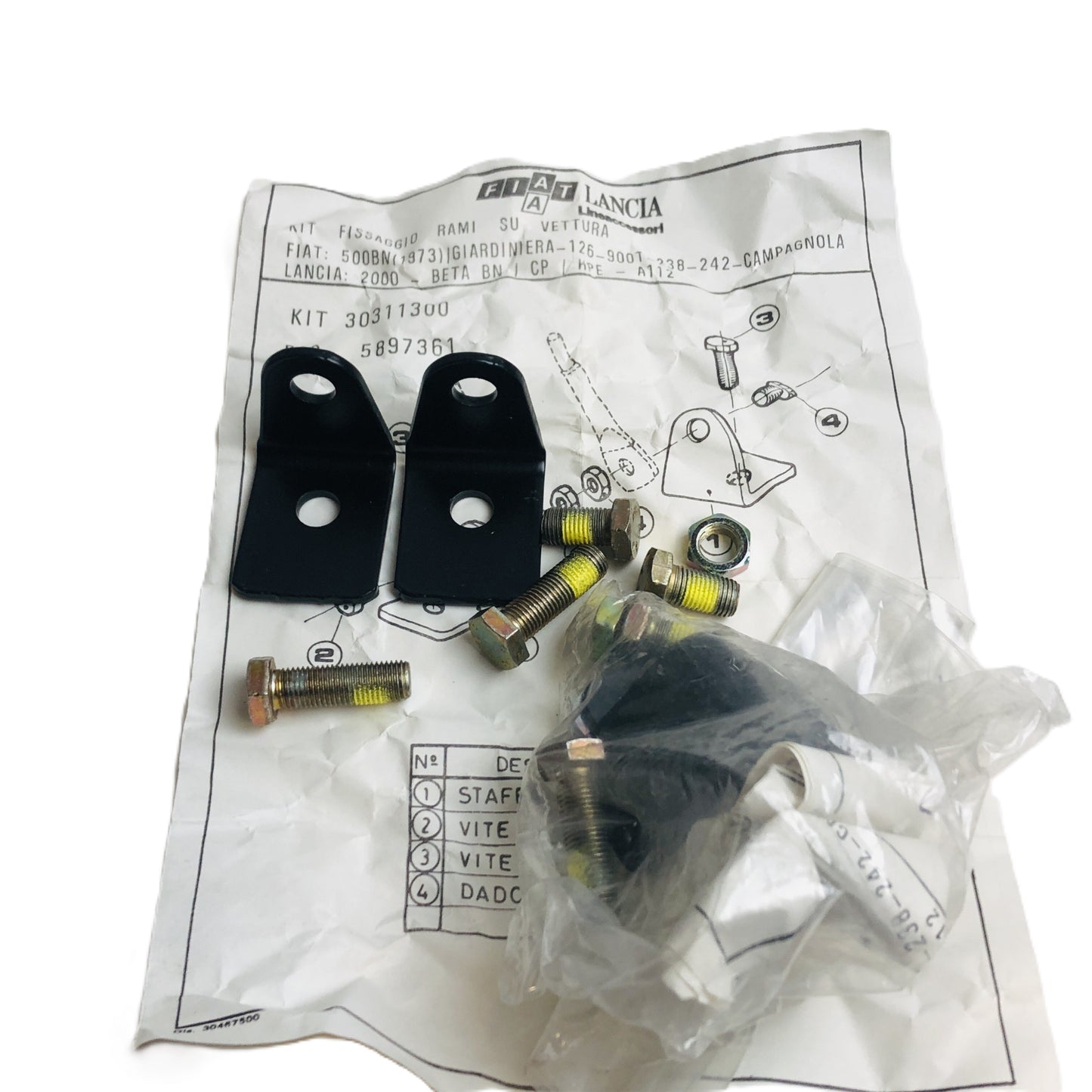 Lancia 2000 e Beta Berlina Coupé e HPE Kit Fissaggio Rami Cinture di Sicurezza Nuovo Originale 5897361 30311300 - Raggi's Collectibles' Automotive Art