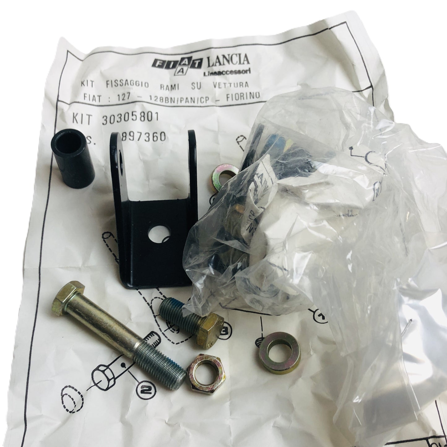 Fiat 127, 128 e Fiorino Kit Fissaggio Rami Cinture di Sicurezza Anteriori Nuovo Originale 5897360 30305801 - Raggi's Collectibles' Automotive Art