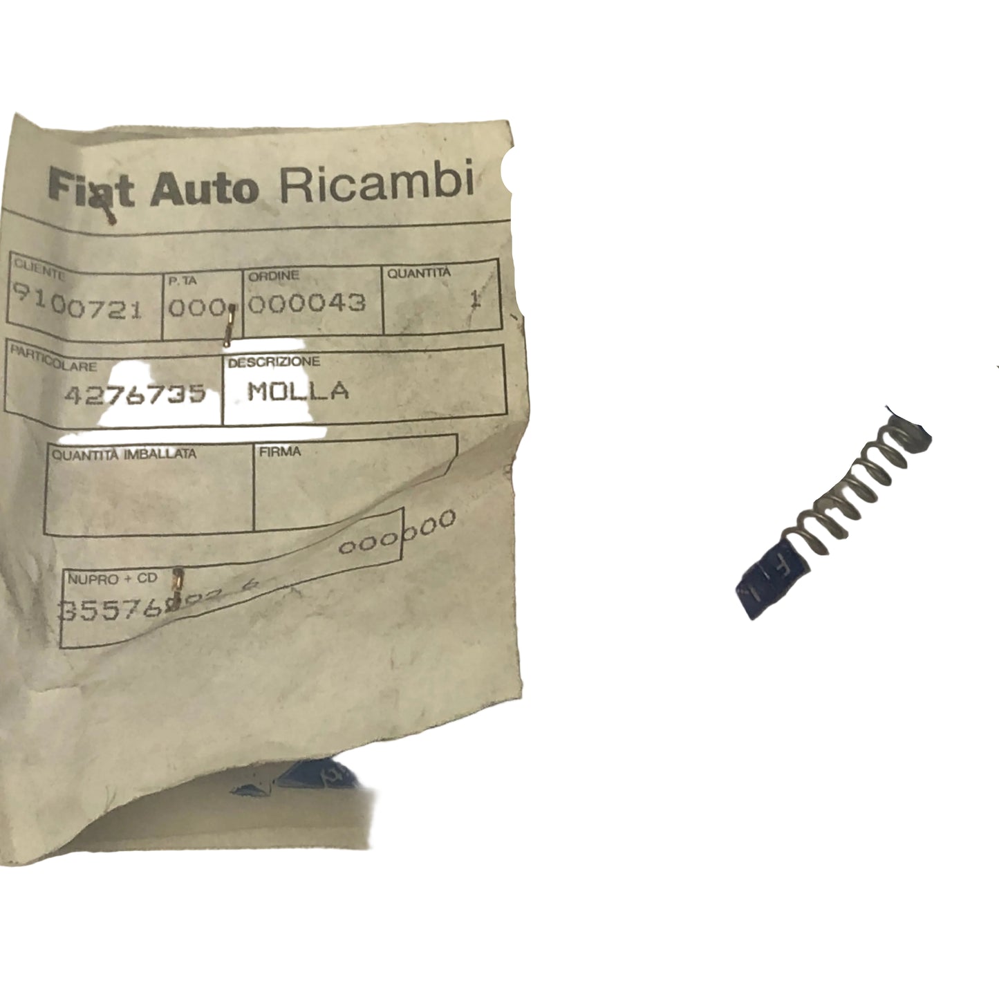 Lancia Y e Fiat Punto Molla Perno Sportello Vano Portaoggetti Nuova Originale 4276735 - Raggi's Collectibles' Automotive Art