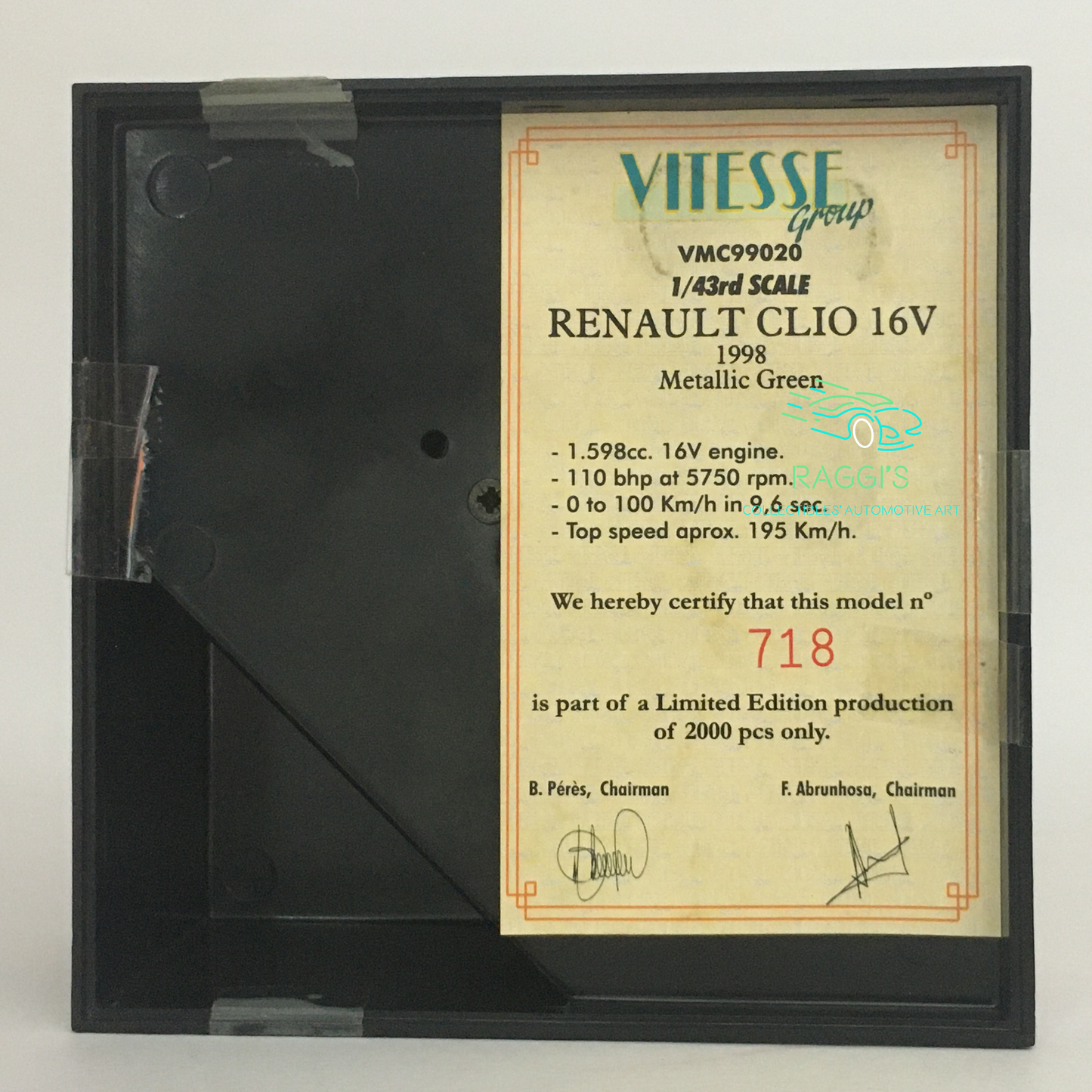 Renault, Modellino in Scala 1:43 Vitesse in Metallo Pressofuso Renault Clio 16V Edizione Limitata - Raggi's Collectibles' Automotive Art