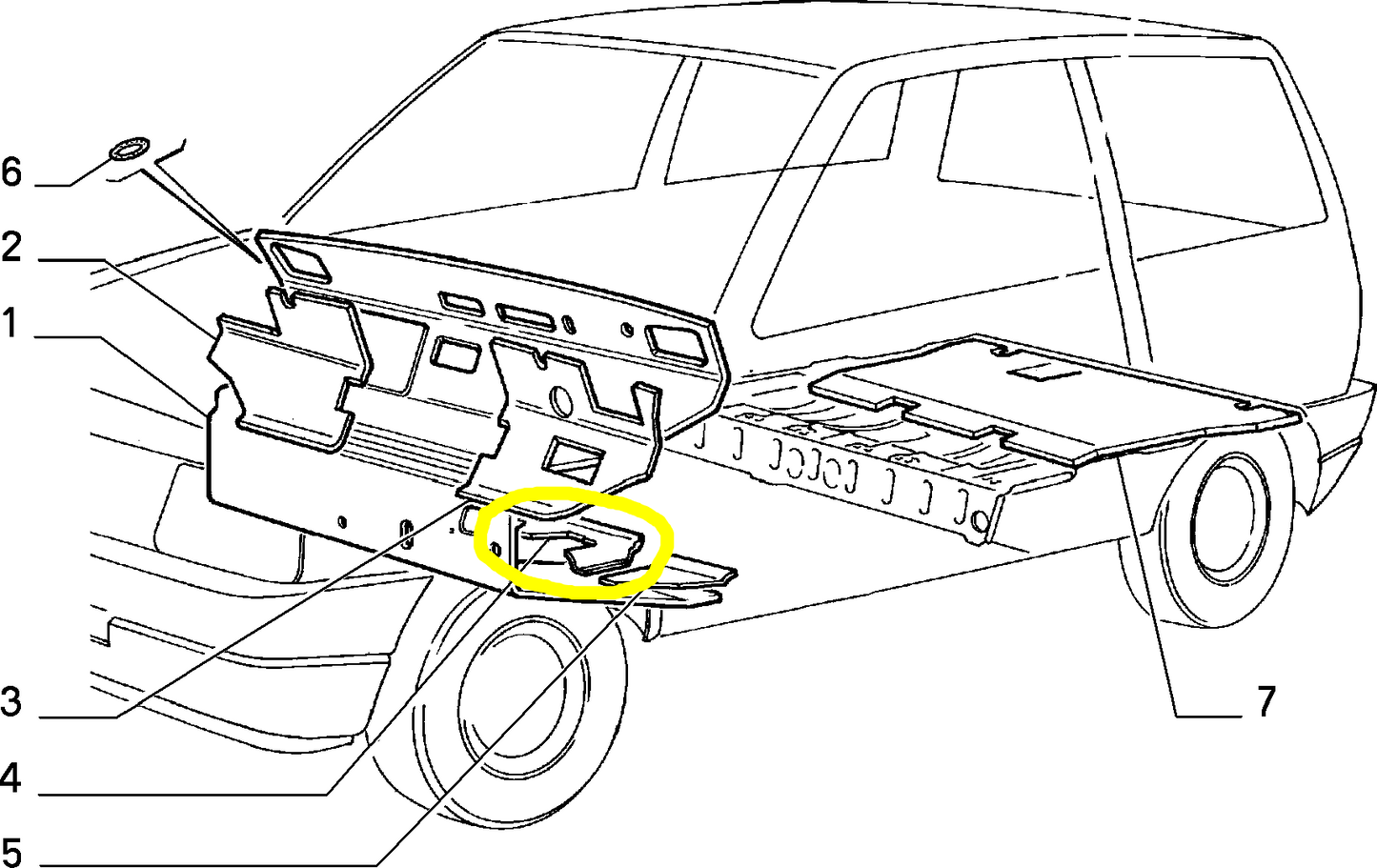 Autobianchi Y10 Passanger Compartment Front Central Lining New Original 7675404 7603415