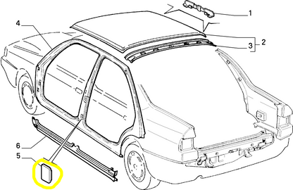 Lancia Delta 5 Doors and Dedra Right and Left Side Panel Plug New Original 7620697 60806017