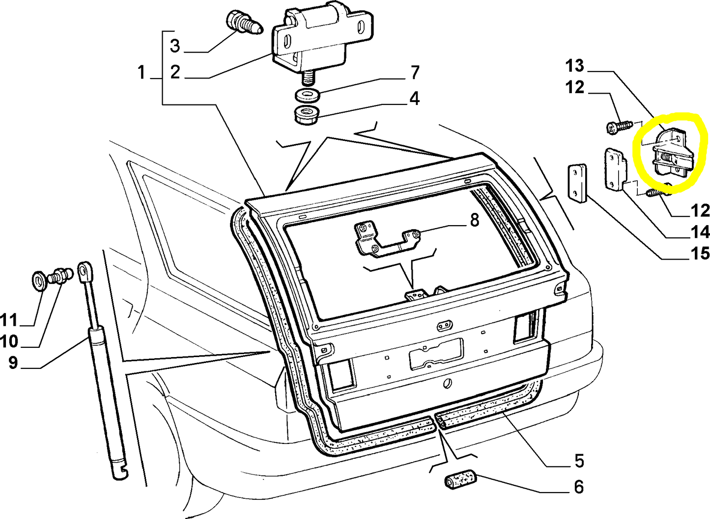 Lancia Dedra SW Tassello Cofano Bagagliaio Nuovo Originale 46436550