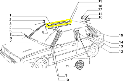 Lancia Delta Integrale Evoluzione R86 Roof Drip Seal New Original 82419270