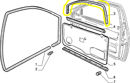 Lancia Y Guarnizione di Tenuta Finestrino Anteriore Destro Nuova Originale 46737175 7792960