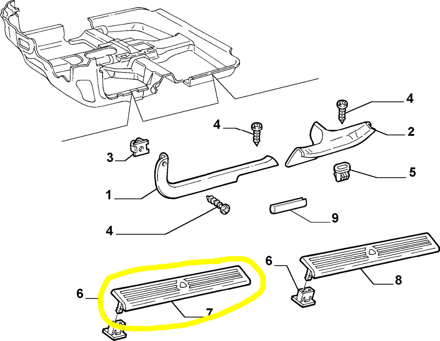 Lancia Lybra Front Left Doorsill Moulding New Original 46543948