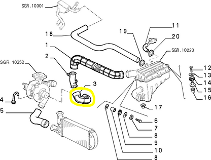 Lancia Dedra Integrale Heat Exchanger Slleve New Original 82467646