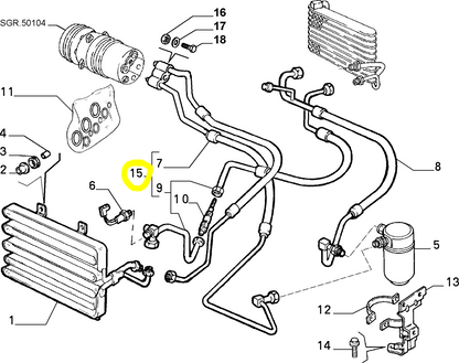 Lancia Dedra Air Conditioning Hose New Original 46528225