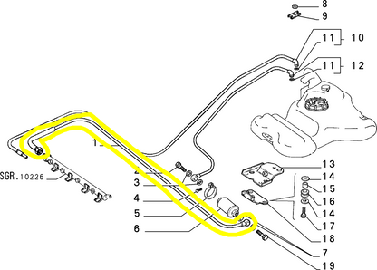 Lancia Dedra Integrale Fuel Tank Hose New Original 7729297 7700082
