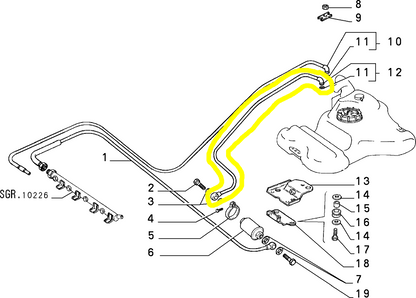 Lancia Dedra 1800 and 2000 Fuel Tank Complete Hose New Original 7737050 7657024