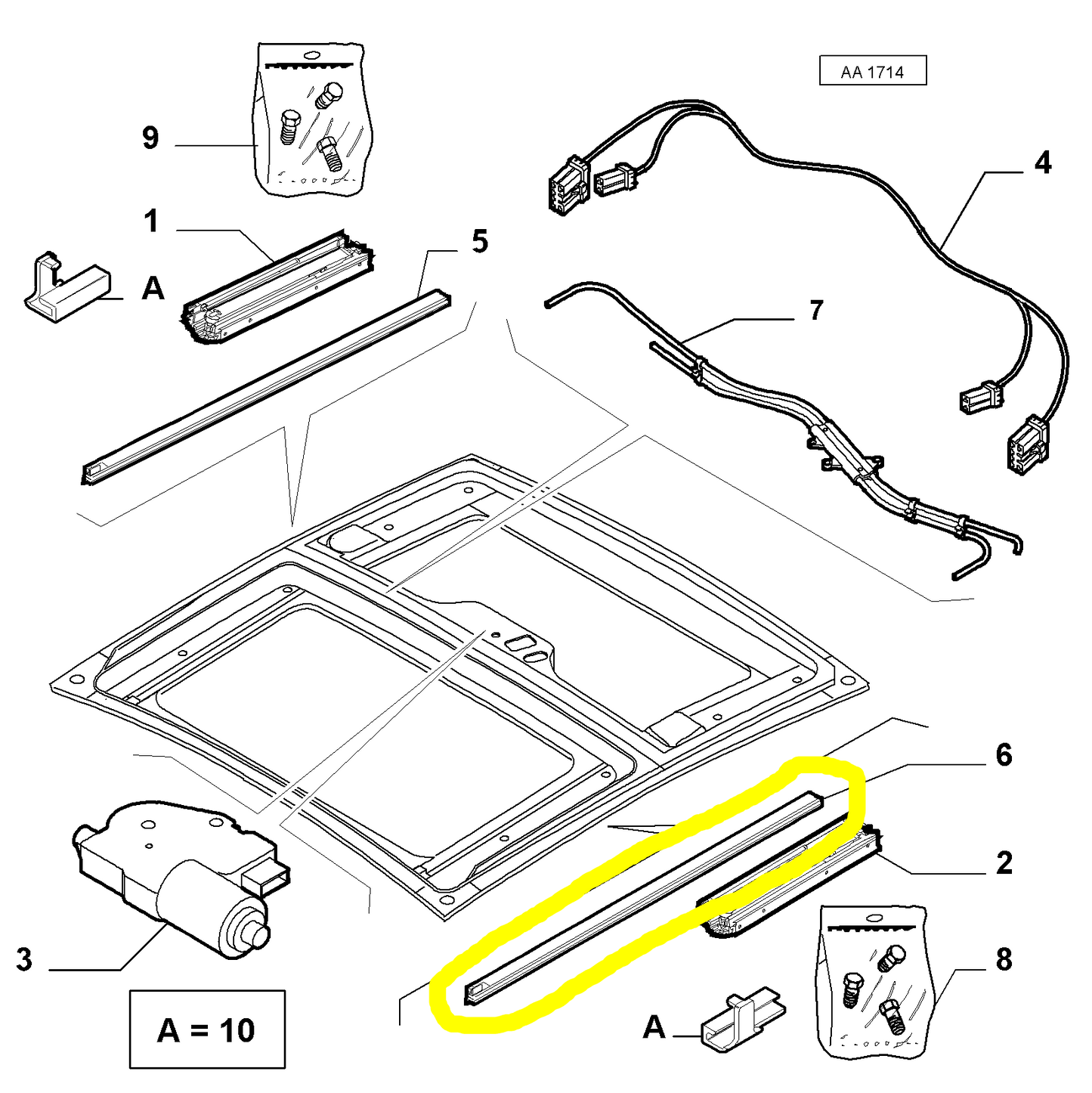 Lancia Ypsilon and Musa Right  Protection Folding Top New Original 71729150