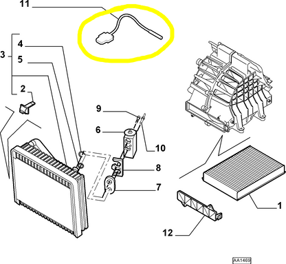 Lancia Musa Evaporator Probe Anti-Frost Sensor New Original 77362626 46723507