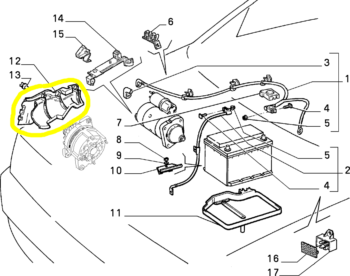 Lancia Dedra TD Alternator Protection with Air Conditioning New Original 7625447 60809289