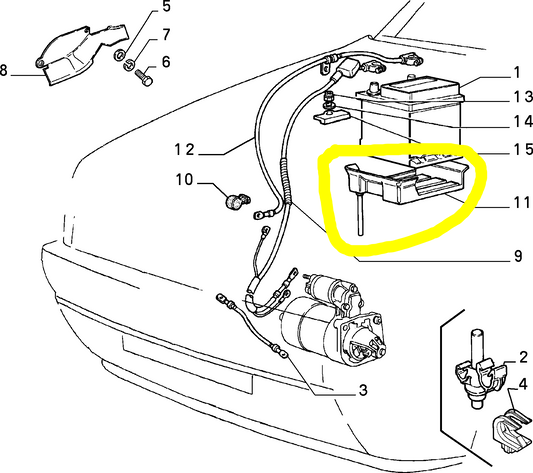 Autobianchi Y10 Vaschetta Supporto Batteria Nuovo Originale Codice 7611316 - Raggi's Collectibles' Automotive Art