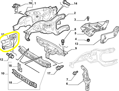 Lancia Lybra Staffa Traversa Inferiore Anteriore Nuova Originale 46547785