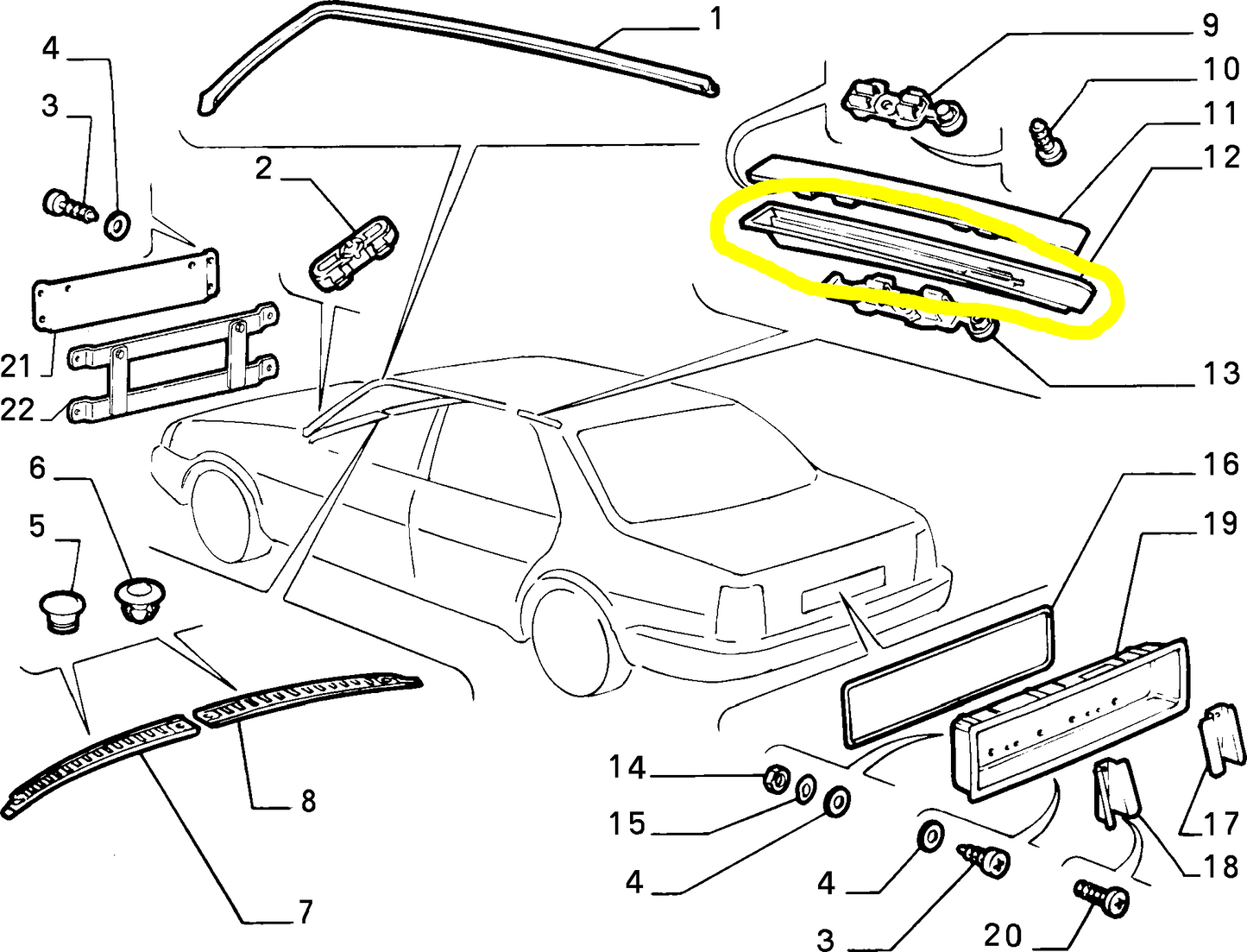 Lancia Thema Left Roof Moulding Seal Gasket New Original 82414082