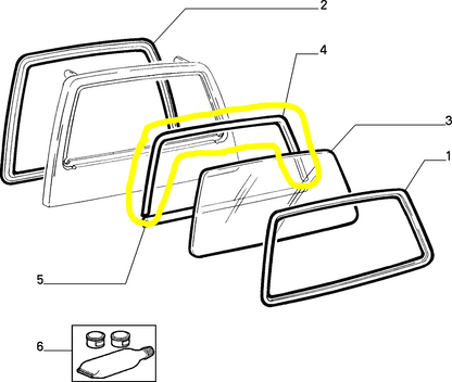 Autobianchi Y10 Back Window Chanel New Original 7642915 7587359