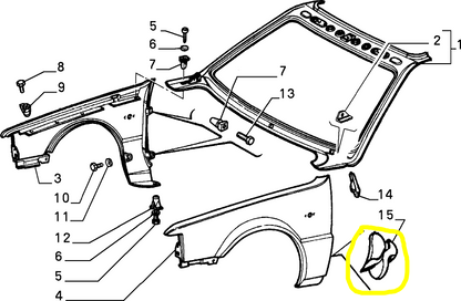 Lancia Thema Fiat Croma Front Right Fender Lower Plug New Original 82439236