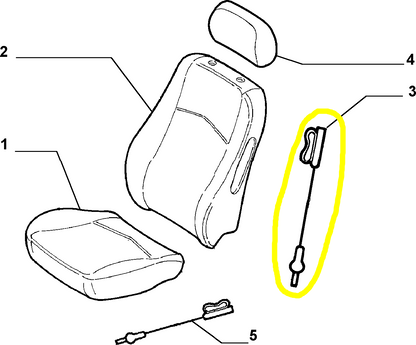 Alfa Romeo 147 Fiat Punto Front Seat Lift Rod New Original 47302348 60816808