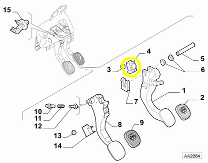 Lancia Musa e Ypsilon Tassello Pedale Freno Nuovo Originale 46755873