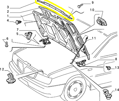 Lancia Dedra Engine Hood Seal Gasket New Original 82457362 82449901