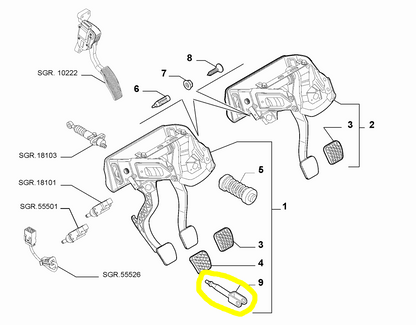 Fiat Croma Asta Comano Pedale Freno Nuova Originale 71754639