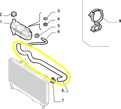 Lancia Y Fiat Punto Manicotto Flessibile Radiatore Nuovo Originale Nuovo Originale 7760966