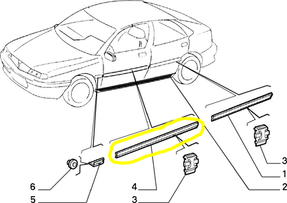 Lancia Delta Modanatura Porta Portiera Sportello Anteriore Sinistro Nuovo Originale 82468216